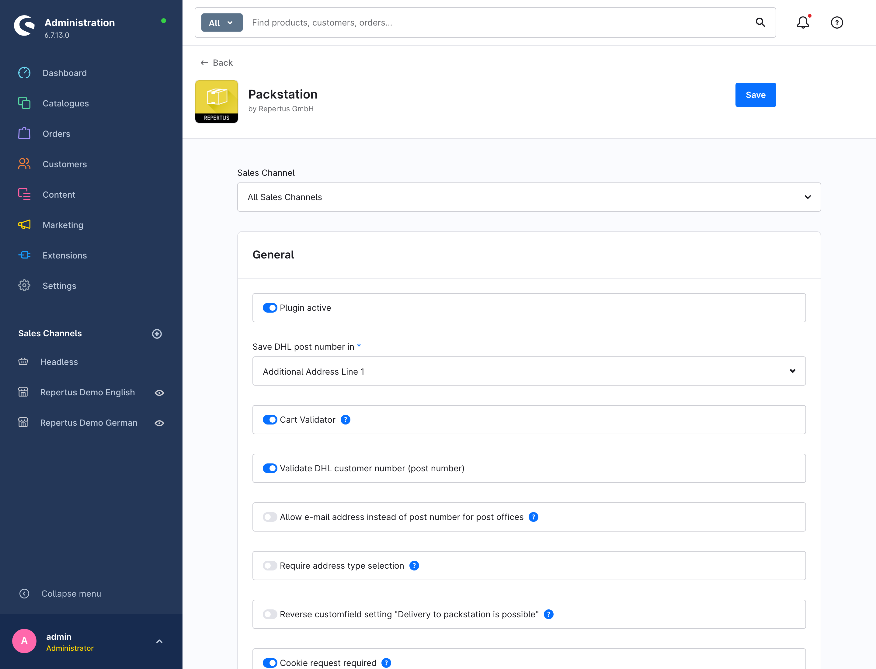 Plugin configuration