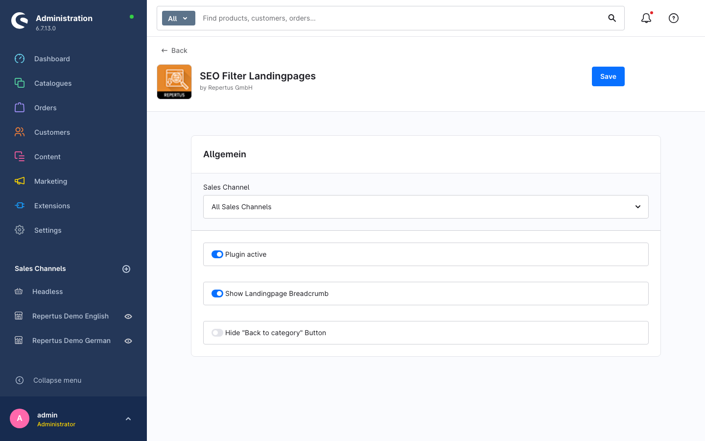 Plugin configuration